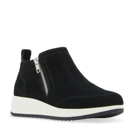 The Waterproof Zip Wedge Sneaker in Black
