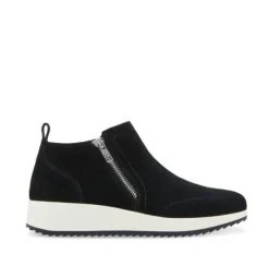 The Waterproof Zip Wedge Sneaker in Black