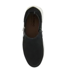 The Waterproof Zip Wedge Sneaker in Black