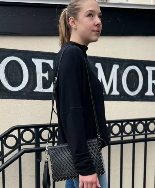 The Woven Crossbody in Black