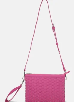 The Woven Crossbody in Hot Pink