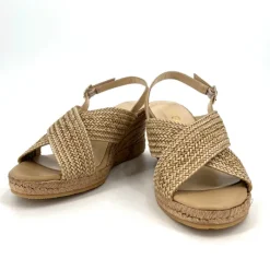 The Woven Leather Espadrille in Natural