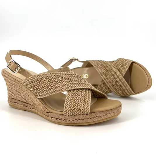 The Woven Leather Espadrille in Natural