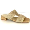 The Woven Leather T-Strap Sandal in Natural